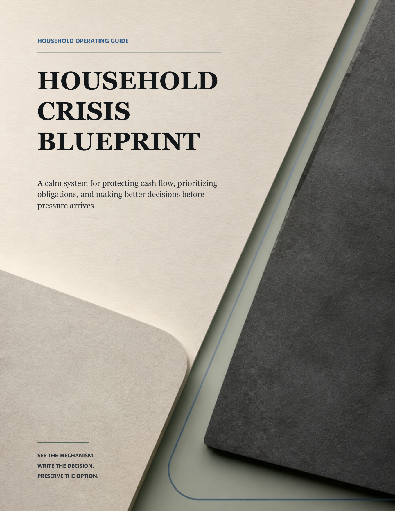 Current cover of the Household Crisis Blueprint ebook